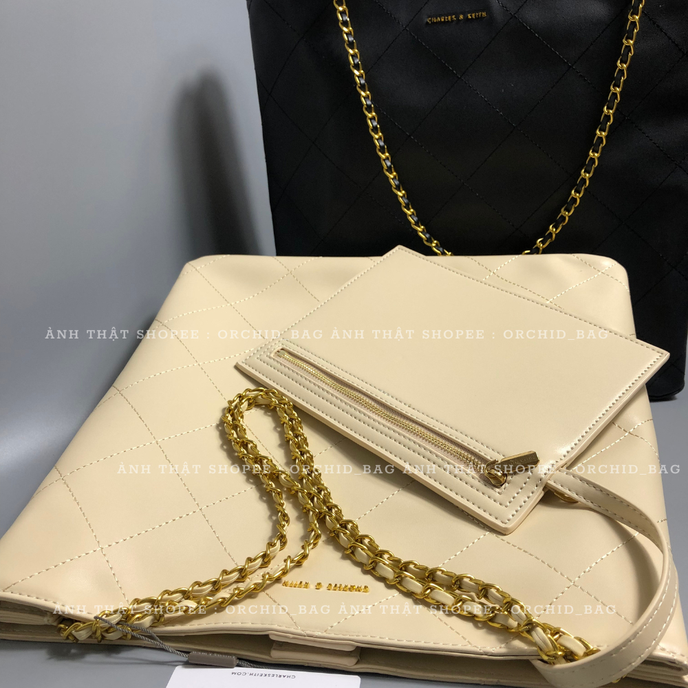 Túi tote cnk xuất dư full tem tag tặng kèm ví nhỏ như hình chất da PU túi form to đựng vừa A4