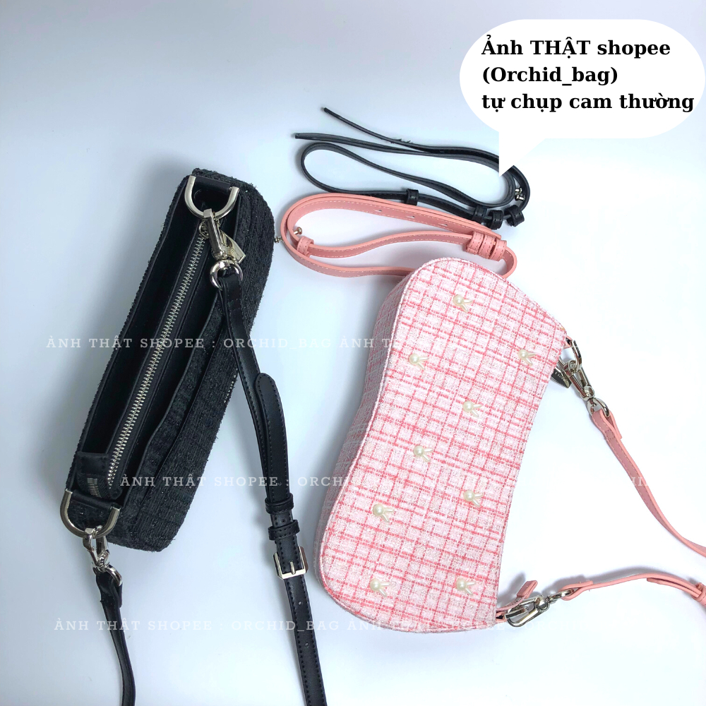 Túi xuất dư cnk đeo chéo tặng kèm dây đeo kẹp nách chất tweed dày dặn mẫu mới nhất năm 2023