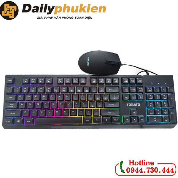 Combo Bộ Bàn Phím và Chuột Tomato S100 LED RGB Tặng Kèm Pad Chuột