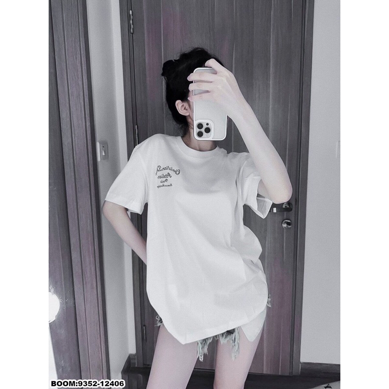 Áo thun nam nữ, áo phông thêu chữ thời trang, ảnh thật