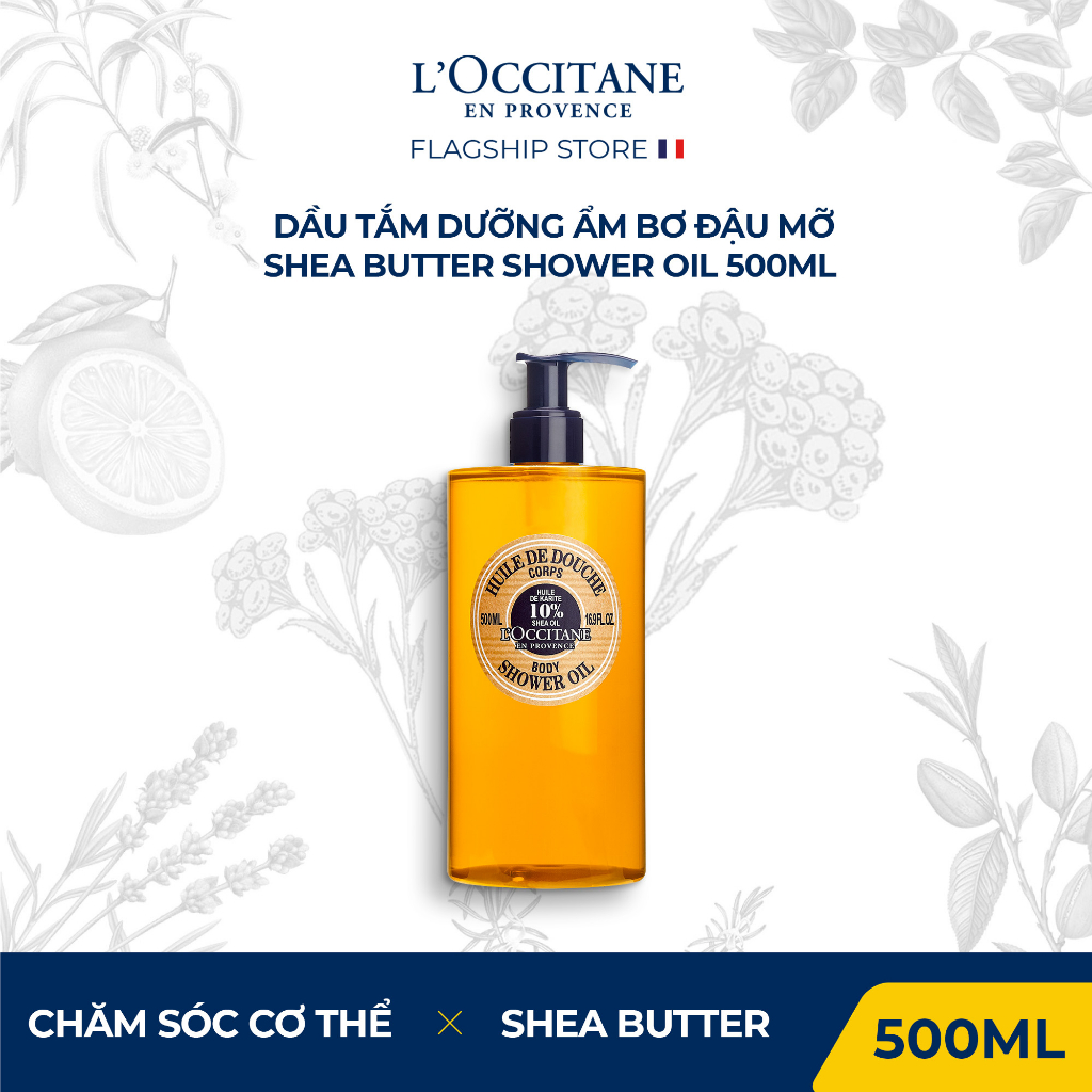 [DEAL TẶNG] Dầu Tắm Dưỡng Ẩm Bơ Đậu Mỡ L'Occitane Shea Butter Shower Oil 500ml