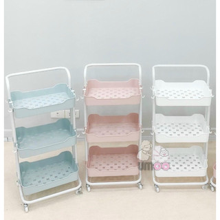 |Baongubaby| Kệ 3 Tầng Đa Năng Có Bánh Xe, làm Xe Đẩy Spa đựng đồ bỉm sữa cho mẹ và bé - set giỏ chia kệ umoo