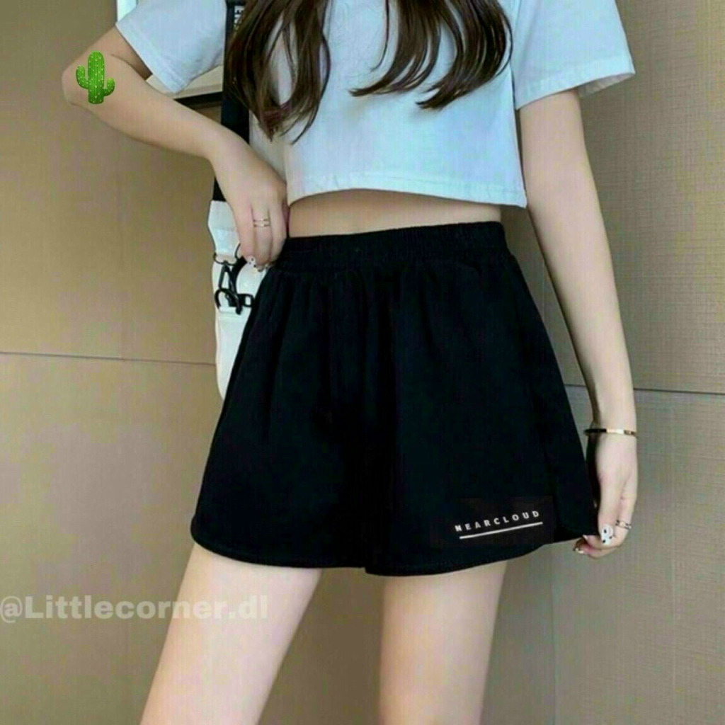 quần short nữ thun in chữ đơn giản thể thao cá tính pc