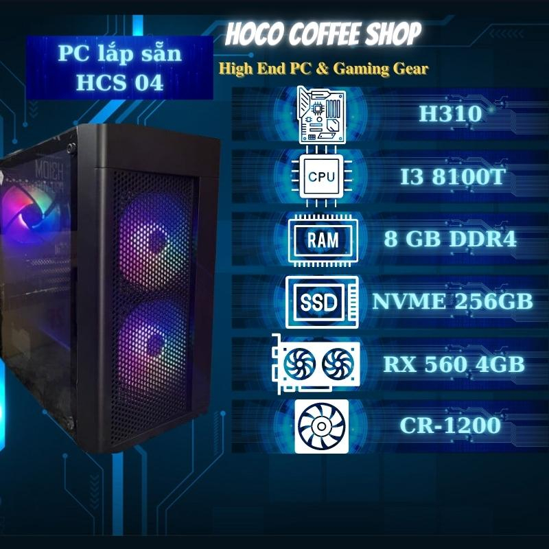 Bộ máy tính bàn PC HCS-04 Intel Core I3-8100T, 8GB Ram, SSD 256GB dùng cho văn phòng, game nhẹ (Mới,BH 36 Tháng)