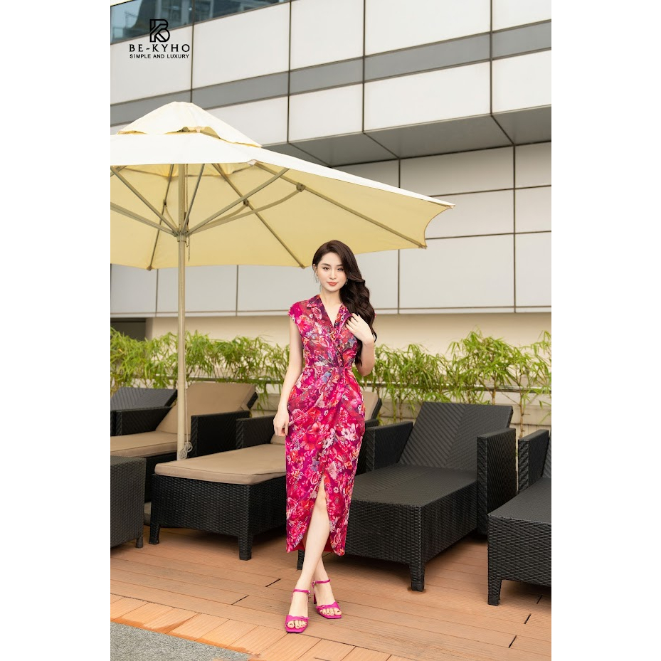 Đầm hoa xếp ly BE-KYHO