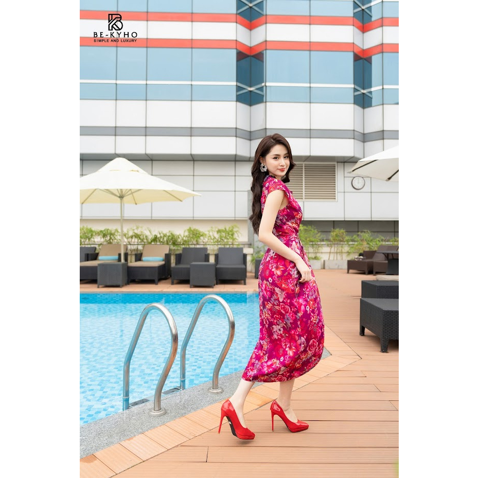 Đầm hoa xếp ly BE-KYHO
