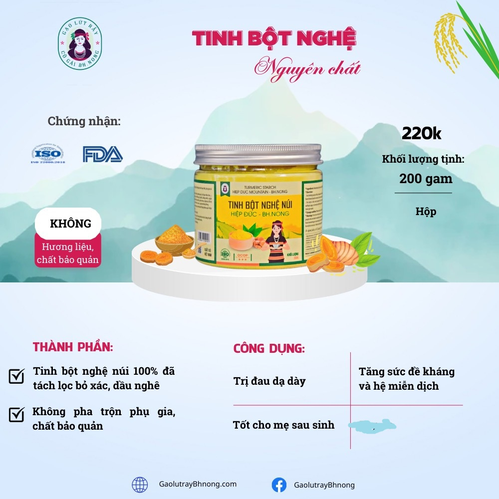 TINH BỘT NGHỆ BH.NONG (DẠNG VIÊN - BỘT)