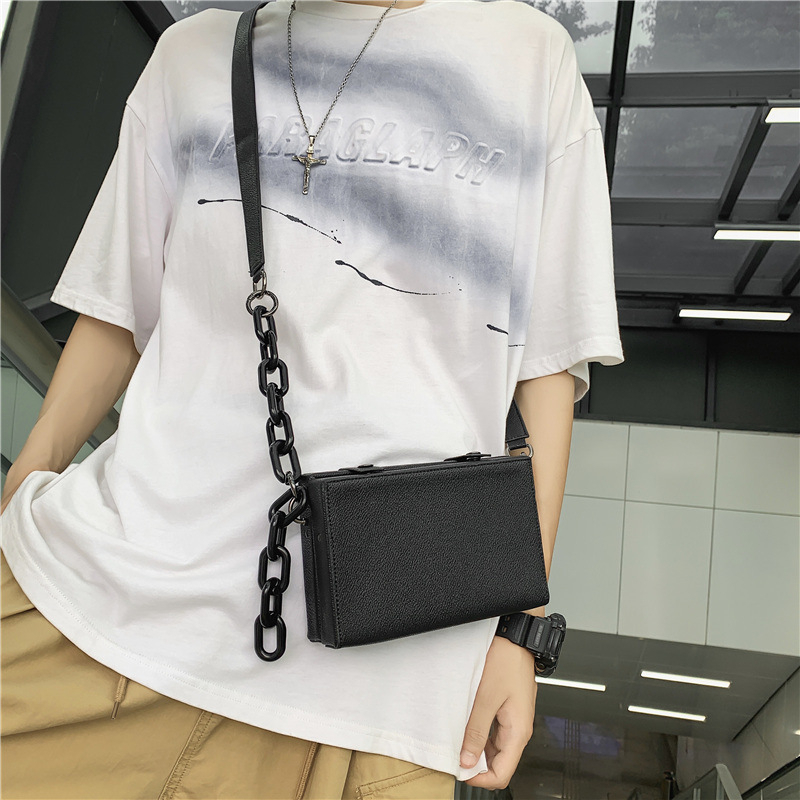 Túi hộp đeo cheo nam nữ dây đeo xích trẻ trung, cá tính, phong cách Hàn Quốc hot trend 2023, da PU chống nước