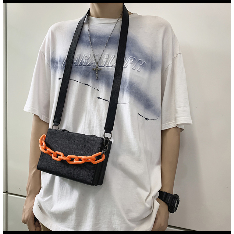 Túi hộp đeo cheo nam nữ dây đeo xích trẻ trung, cá tính, phong cách Hàn Quốc hot trend 2023, da PU chống nước