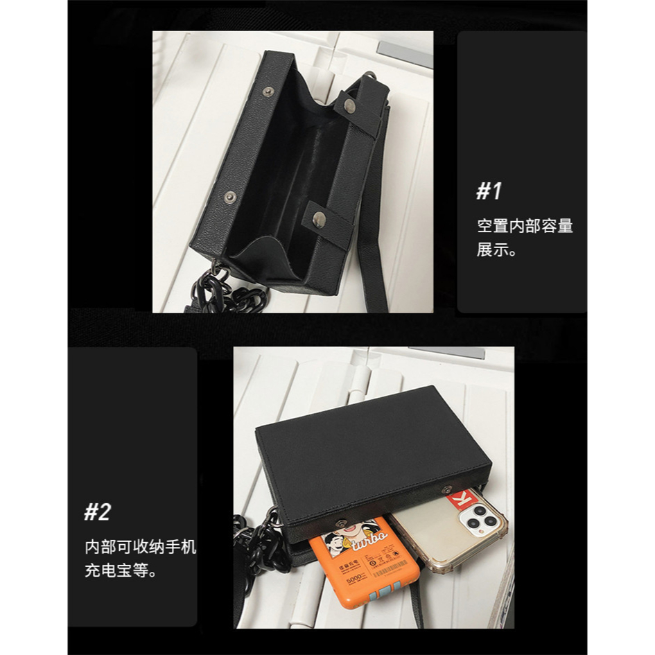 Túi hộp đeo cheo nam nữ dây đeo xích trẻ trung, cá tính, phong cách Hàn Quốc hot trend 2023, da PU chống nước