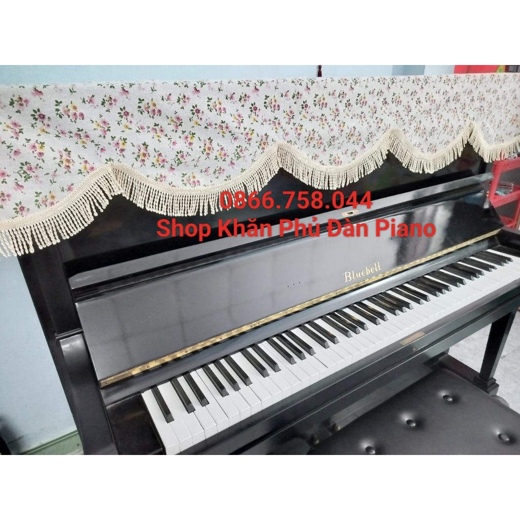 {⚡Sản phẩm có sẵn⚡} Khăn Phủ Đàn Piano Cơ Vải Linen Bông Hoa Nhí - LIE002