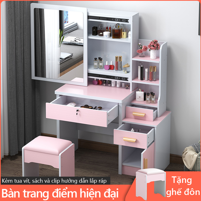 Bàn trang điểm sang trọng nhẹ bàn trang điểm đơn giản kèm tủ để đồ tủ lưu trữ tủ đầu giường - YB18B | BigBuy360 - bigbuy360.vn