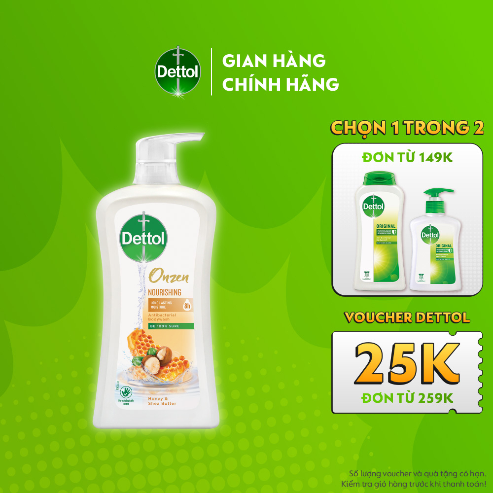 [HSD 02.2024] [QUÀ TẶNG KHÔNG BÁN] Sữa tắm Dettol kháng khuẩn dưỡng da - Chai 950g