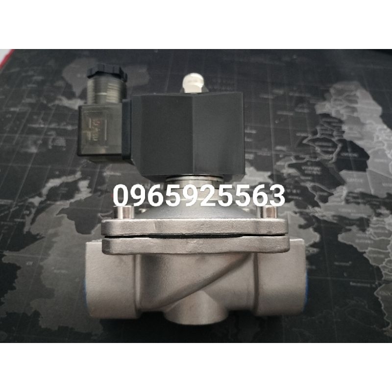 Van điện từ inox 24V Emflow coil đúc, chống nước, chống bụi phi 21, phi 27, phi 34, phi 42, phi 49, phi 60