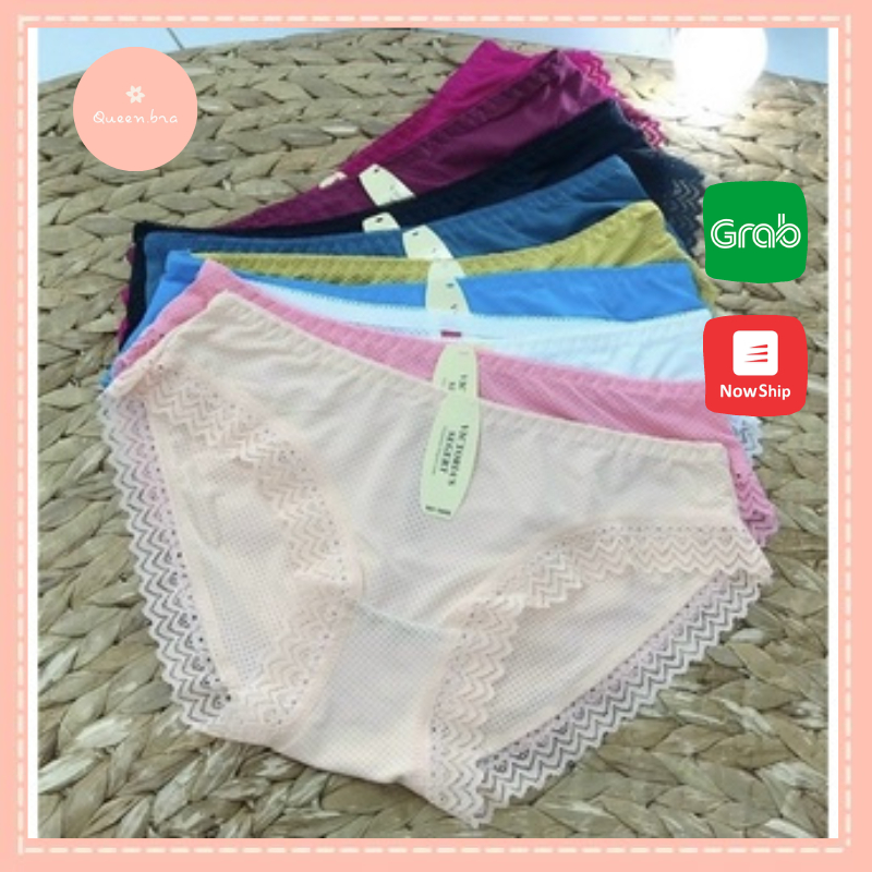 Quần lót nữ thông hơi, quần chip viền ren quyến rũ 5866, Queennga