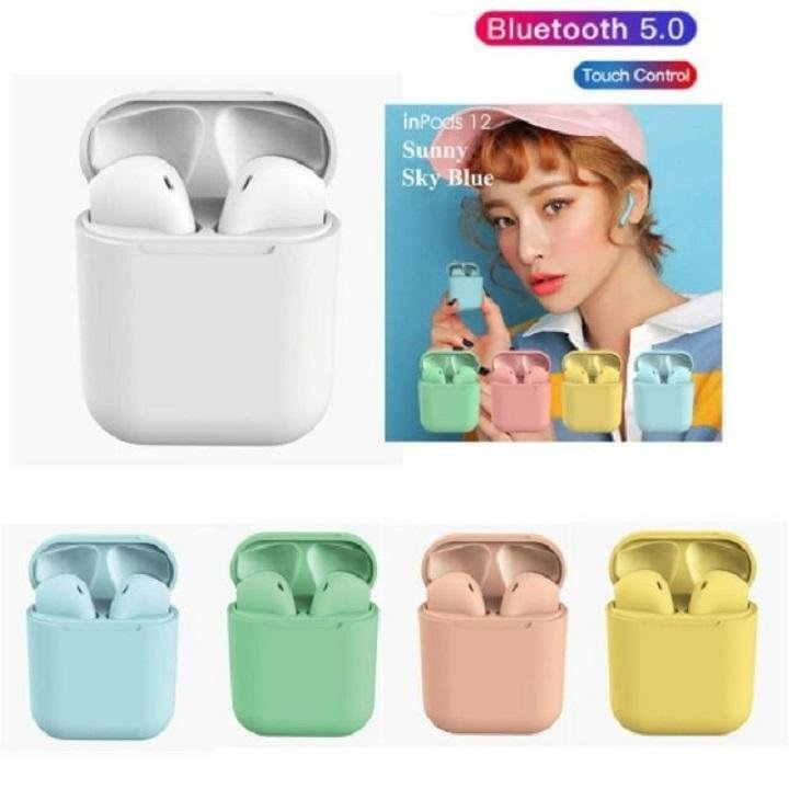 Tai Nghe Bluetooth i12 CHÍNH HÃNG Cảm Ứng Nhỏ Gọn Đủ Màu Nghe Nhạc Cực hay, Inpod 12 - Bh 1 Tháng
