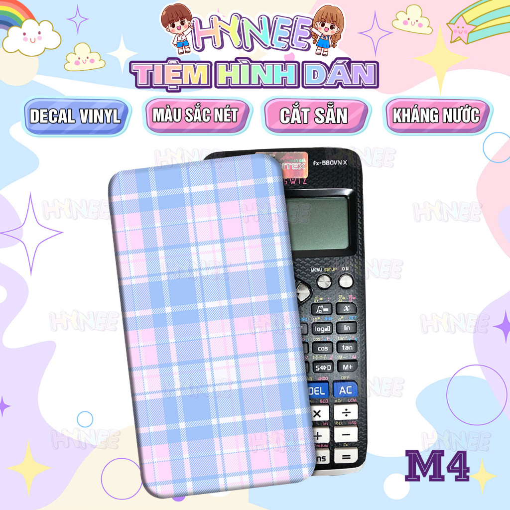 Miếng Dán Máy Tính Cầm Tay Màu Caro Pastel Kháng Nước - Skin Dán Máy Tính Cầm Tay Vinaca, Casio FX500 – FX570 – FX580