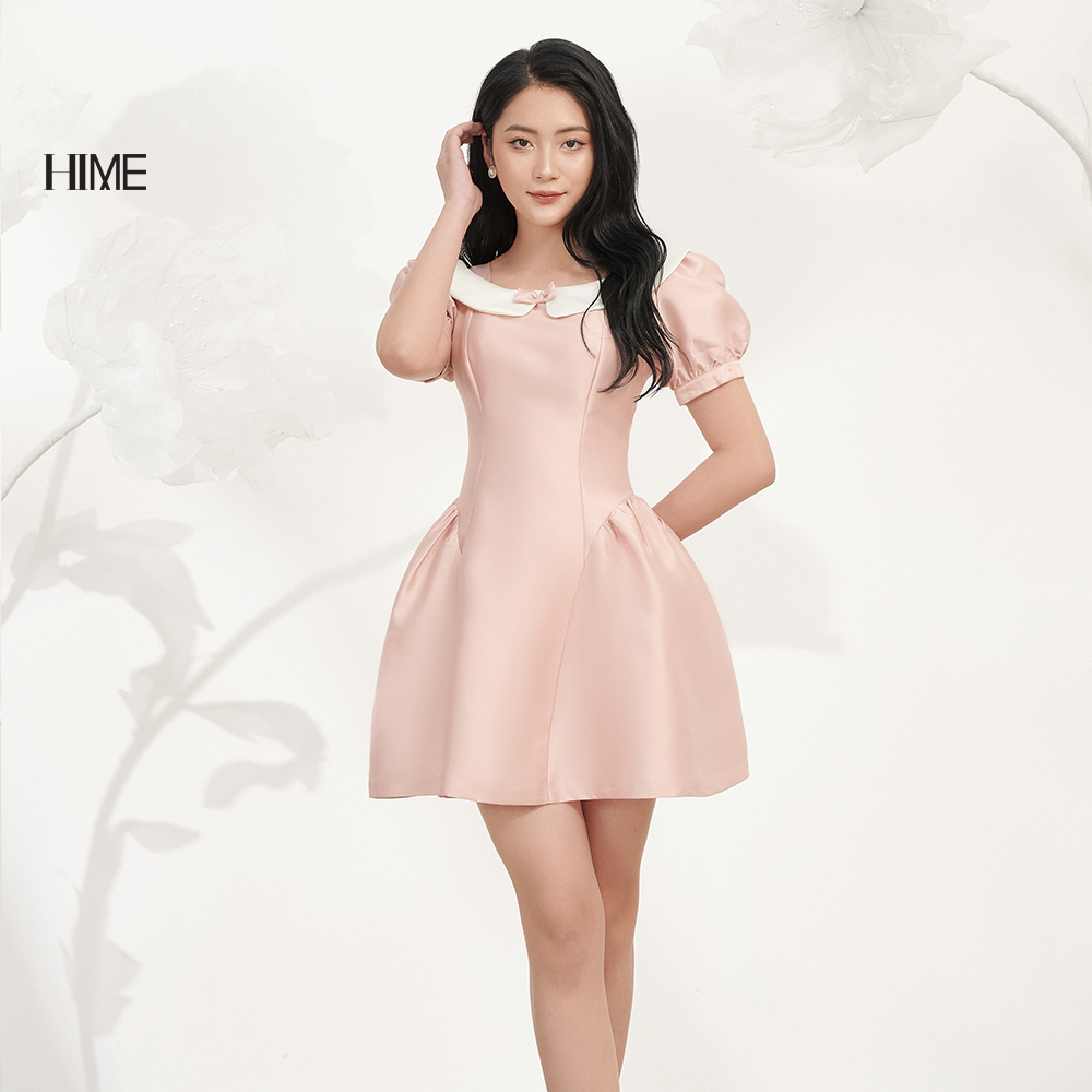 Váy mini bồng cổ phối nơ HIME H071