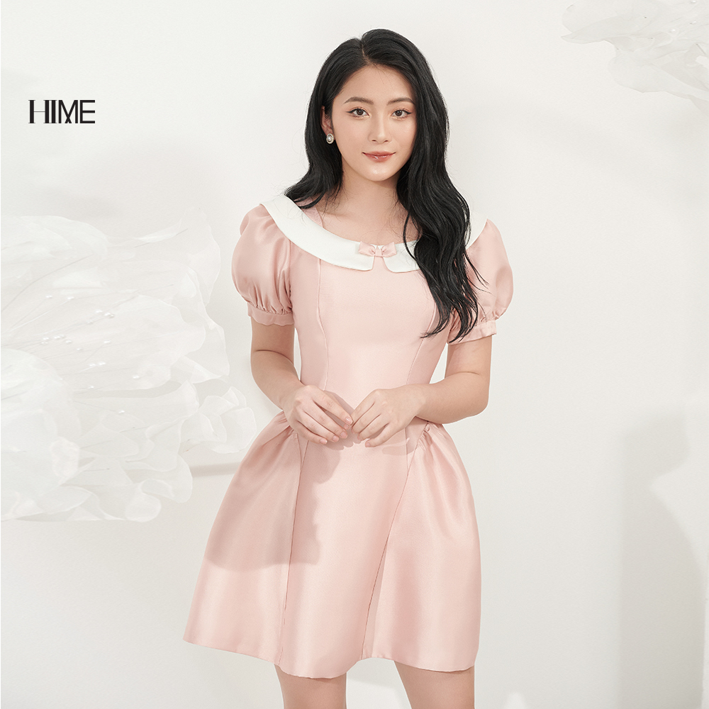 Váy mini bồng cổ phối nơ HIME H071