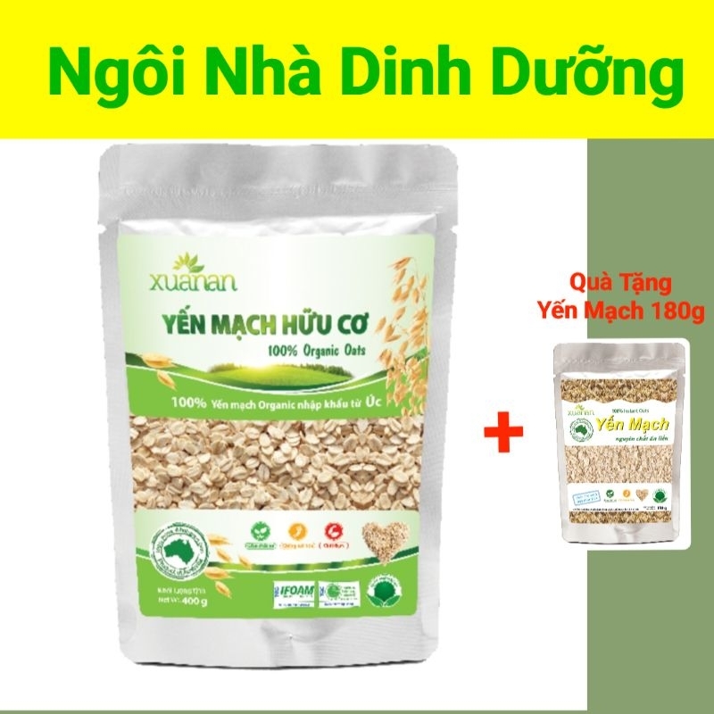 Yến Mạch Hữu Cơ( Oganic) Xuân An 400g( Tặng Kèm 1 Gói Yến Mạch 180g)