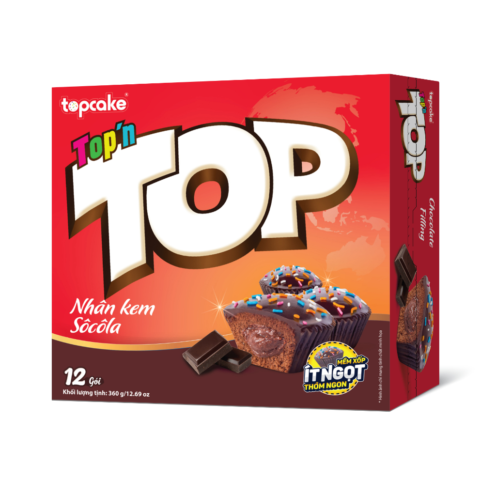 Bánh cupcake TOP'N TOP - Nhân kem sôcôla 360g