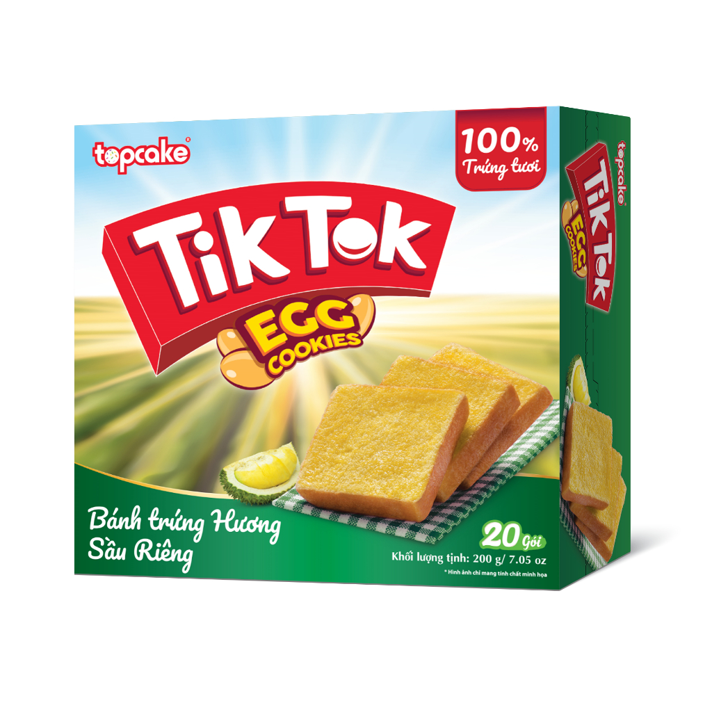 Bánh trứng nướng TIK TOK - Sầu riêng 120g