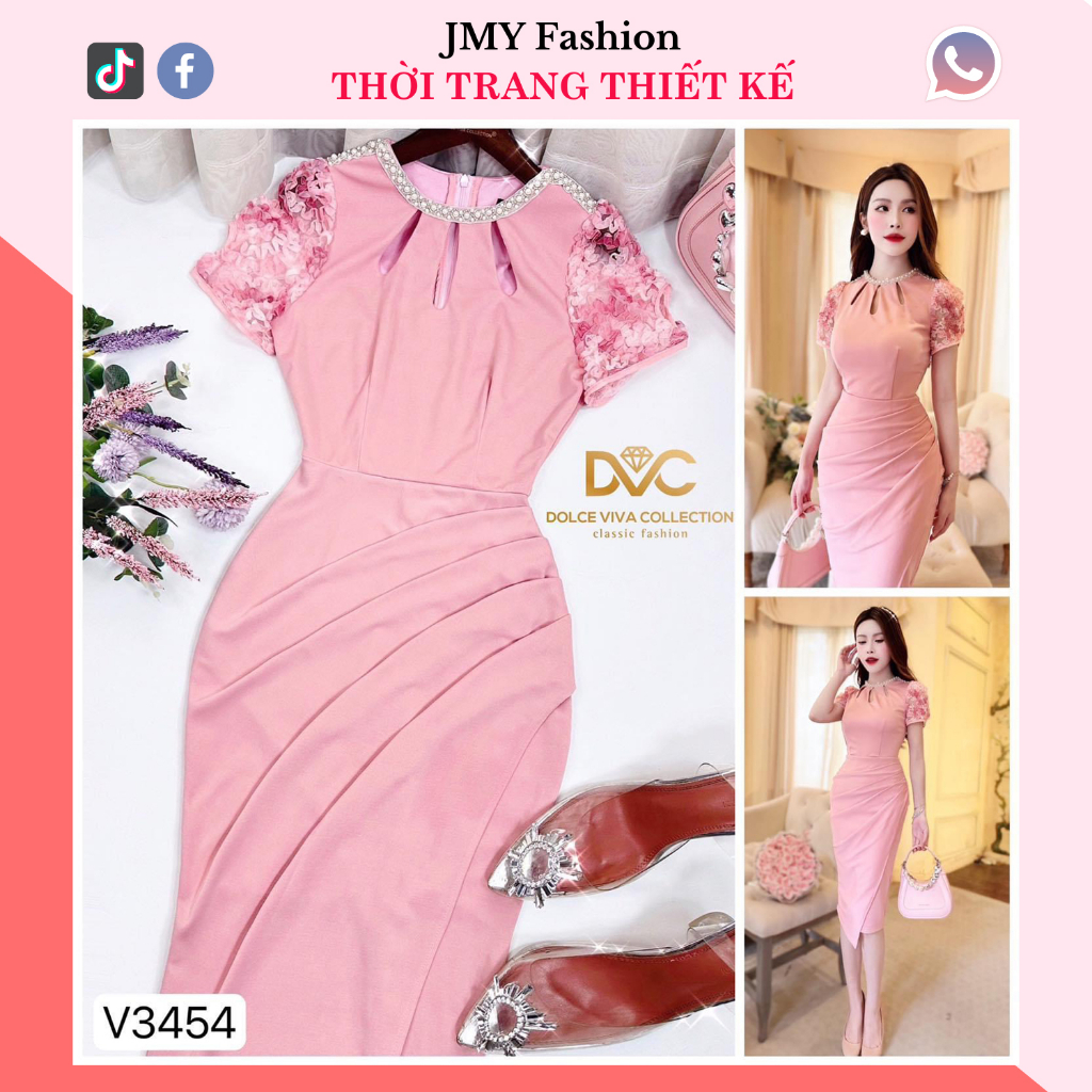 váy đầm ôm body phối tay ren sang chảnh
