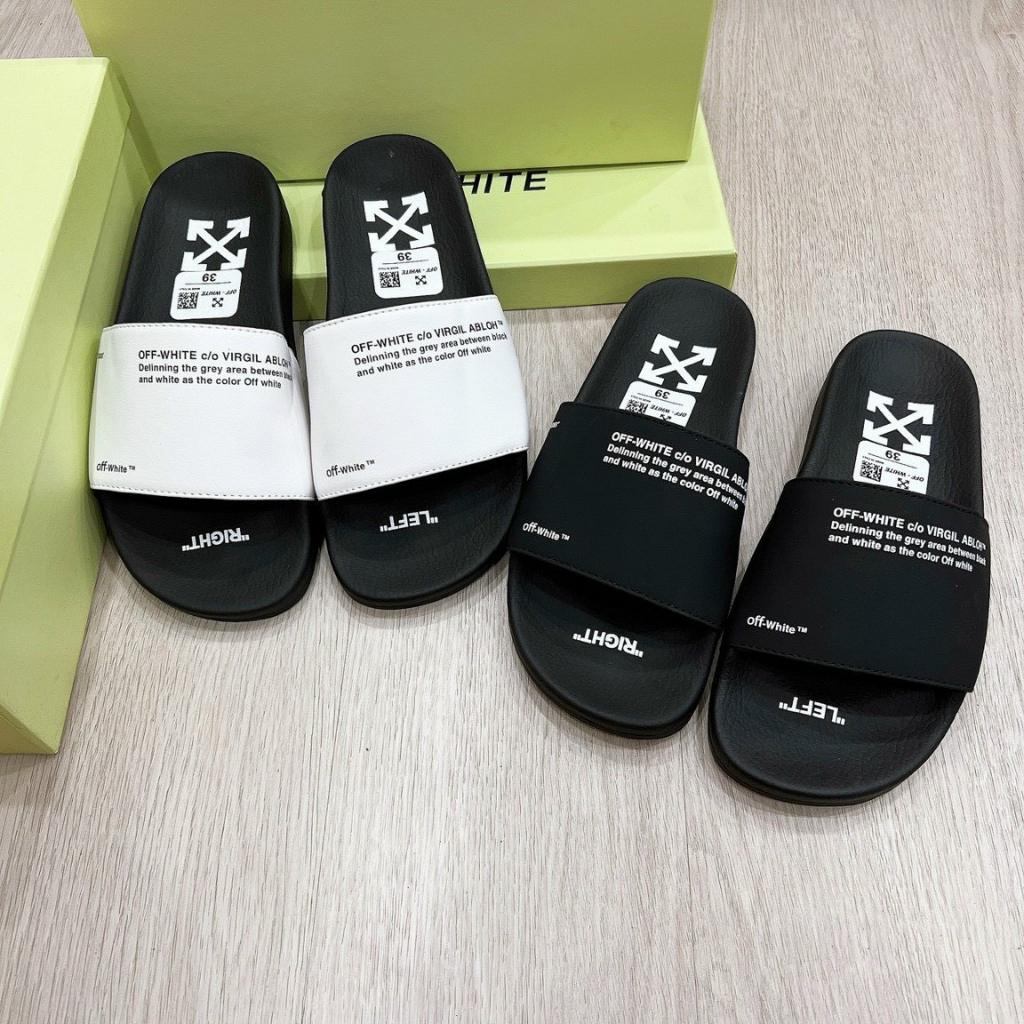 Dép Nam Nữ Quai Ngang OFF WHITE - Đế Cao Su đúc êm bền đẹp đi êm chân