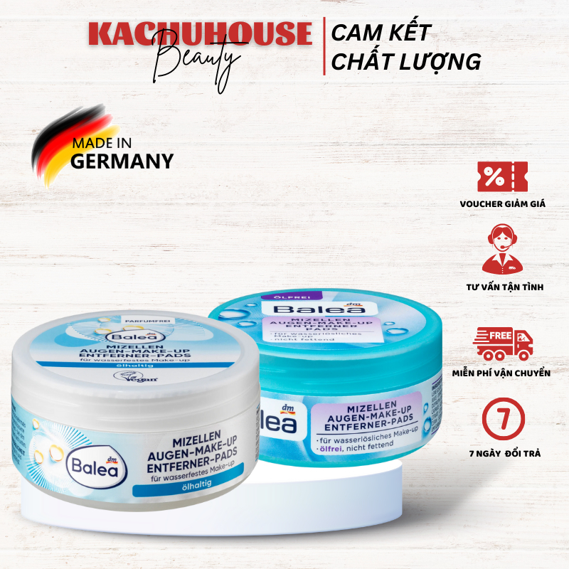 Miếng Tẩy Trang Mắt Ướt Balea Mizellen Augen Make Upentferner Pads
