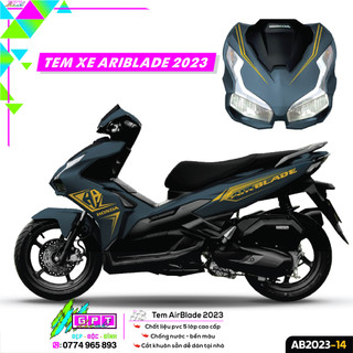 Tem dán xe airblade 2023 mẫu tem chỉ chữ ab i14i decal rời dán xe cao cấp bền màu chống nước có cán màng bảo vệ