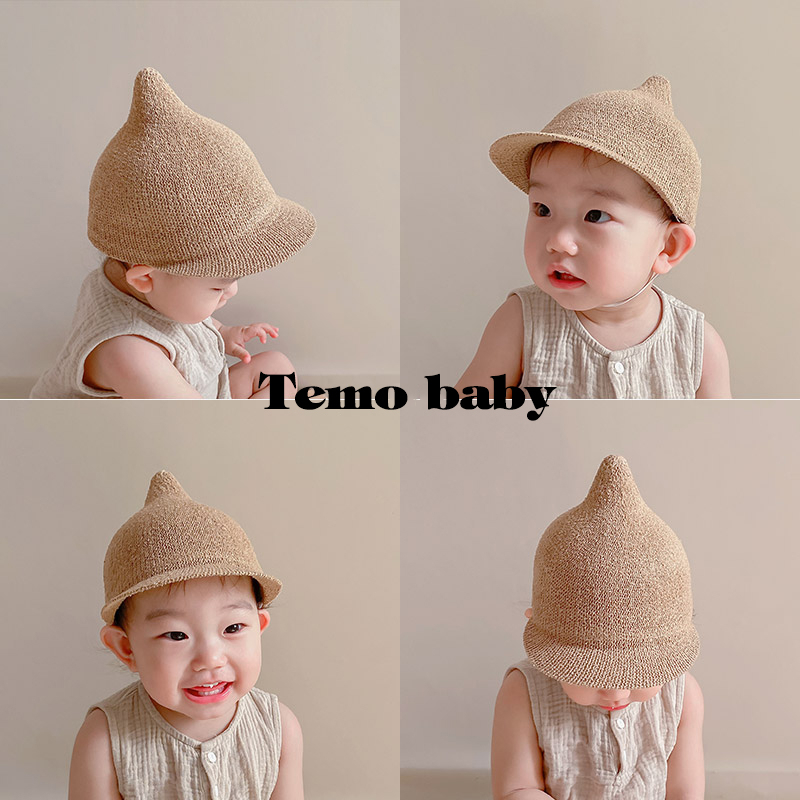 Mũ cói cho bé từ 6-18 tháng dáng củ tỏi đáng yêu Temo baby MH08