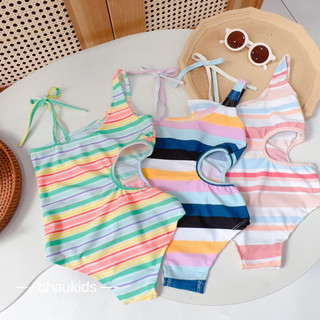 Đồ bơi sọc màu cho bé gái |bikini 1 mảnh cho bé diện hè