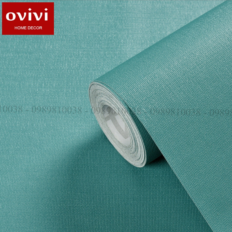 10m giấy dán tường một màu XANH CỔ VỊT - decal dán tường trơn phòng ngủ có keo sẵn Ovivi