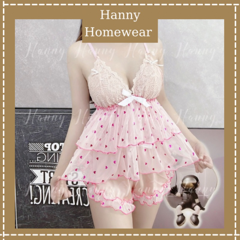 Đồ ngủ - Đồ bộ mặc nhà chất voan mỏng mềm mịn phối ren cao cấp