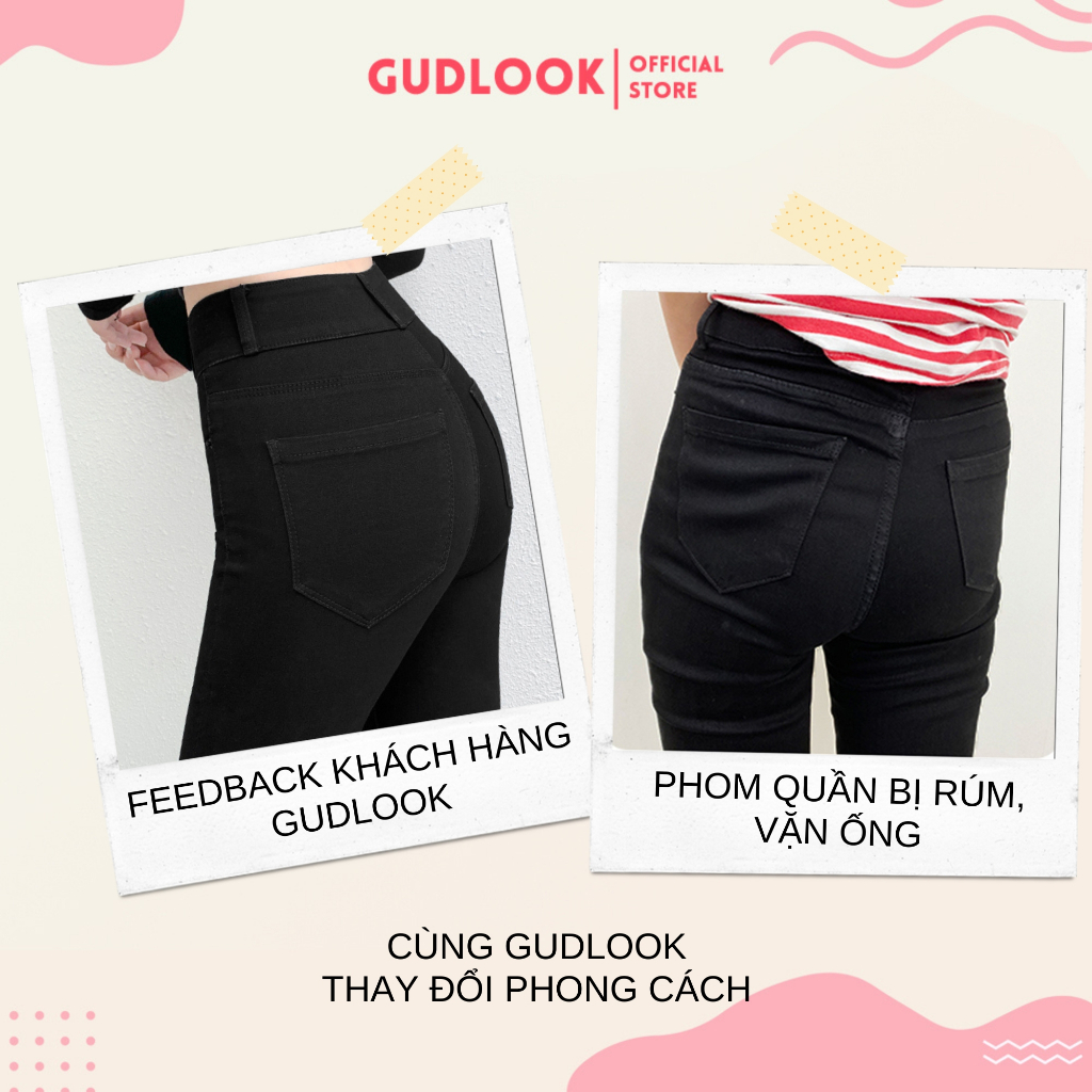 Quần legging nữ cạp cao GUDLOOK  nâng mông có khóa 2 khuy vải UMI siêu dày gen bụng dáng dài - Quần vải nữ