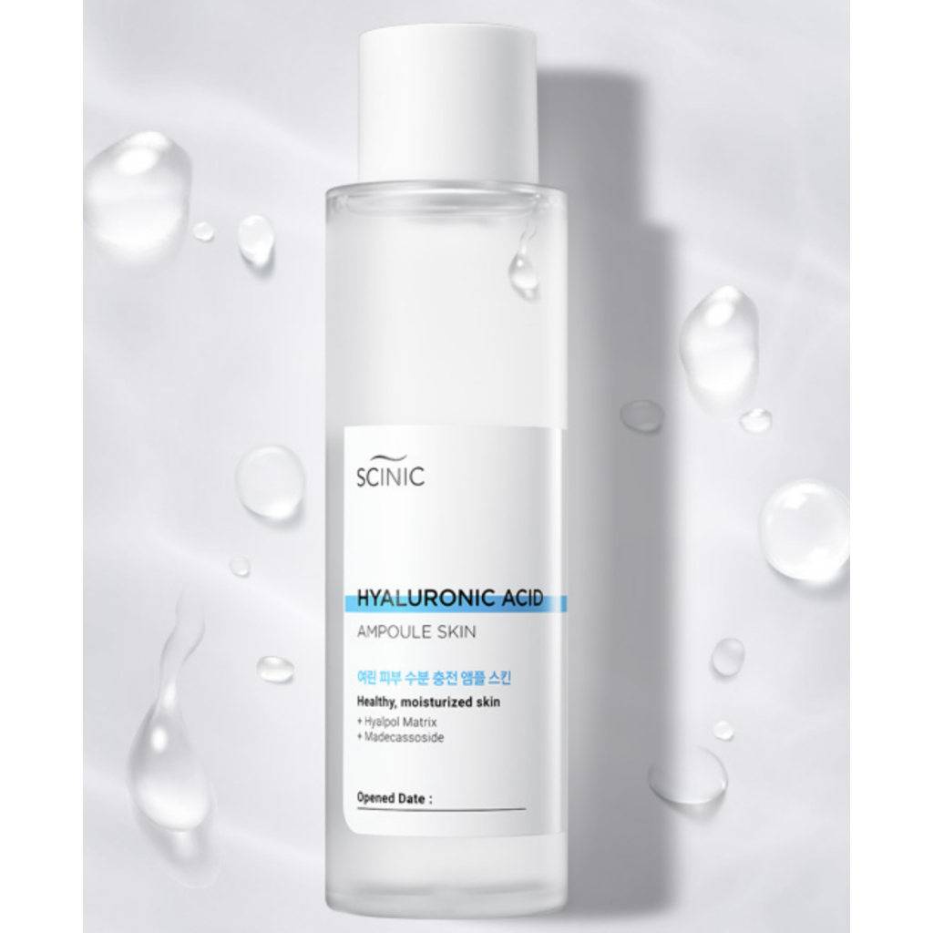 TONER dưỡng ẩm căng mọng Scinic Hyaluronic Acid Ampoule Skin 500ml