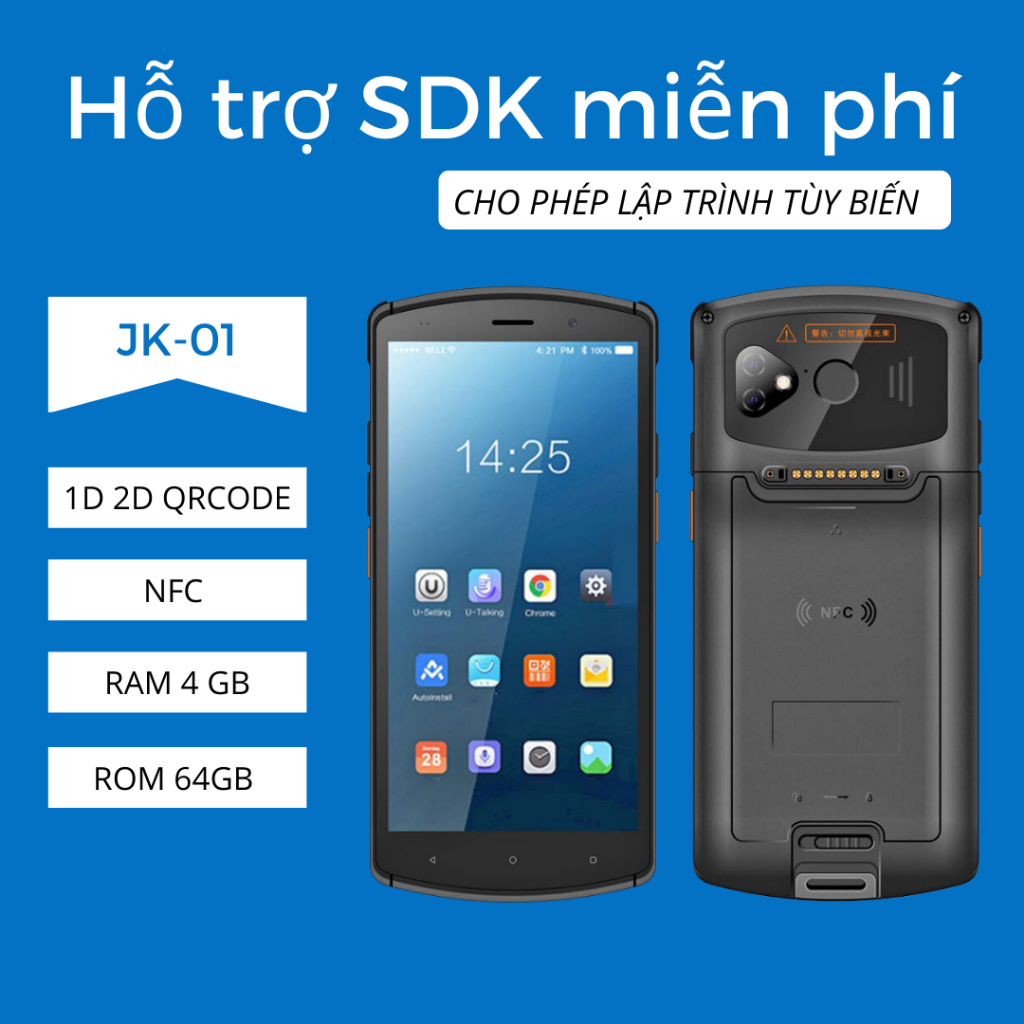 Máy quét mã vạch PDA - Máy kiểm kho PDA Android 12 – Máy PDA OPTORI JK01