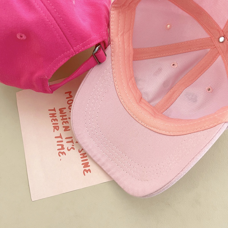 Mũ Lưỡi Trai Vải Cotton Họa Tiết Gấu Và Dâu Mũ chống nắng thông thường cho trẻ em, mũ bóng chày vành rộng 50-54 cm