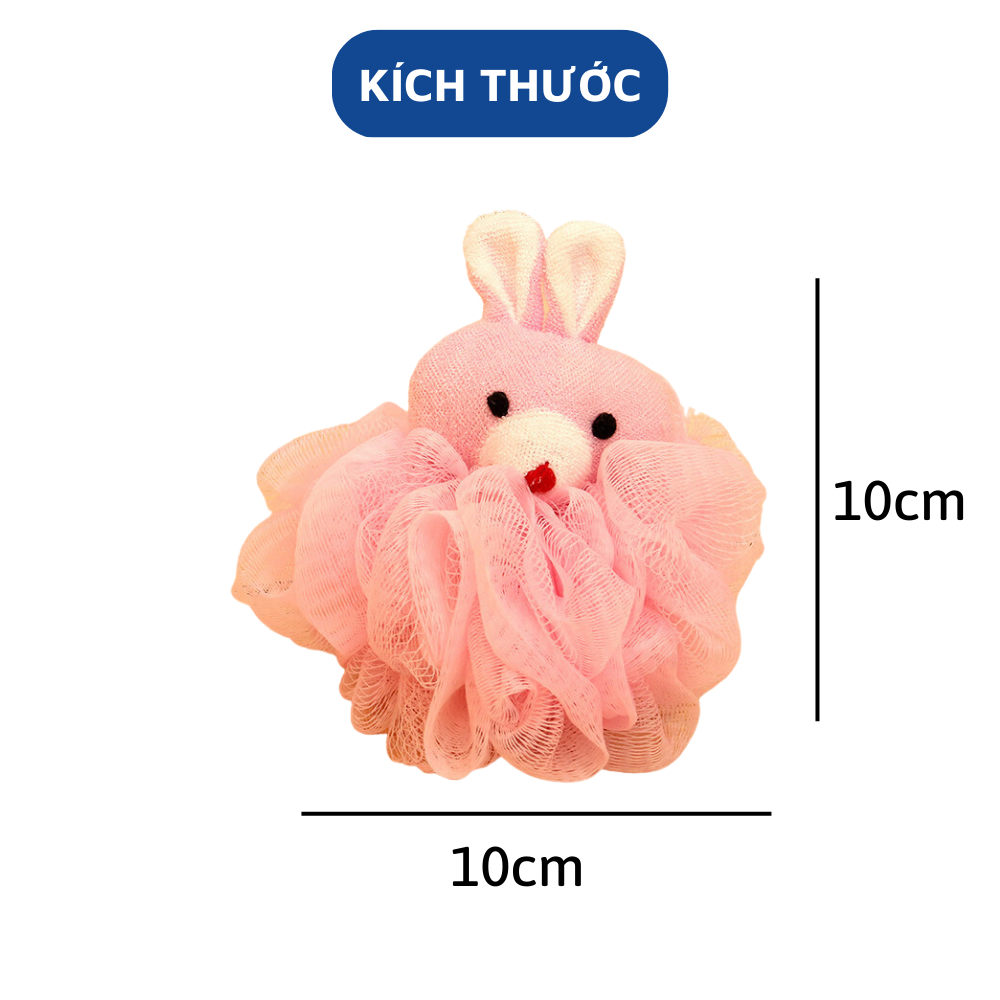Bông tắm lưới tròn tạo bọt cao cấp thiết kế hình thú đáng yêu bông tắm sợi lưới PE mềm mịn an toàn cho da nhạy cảm