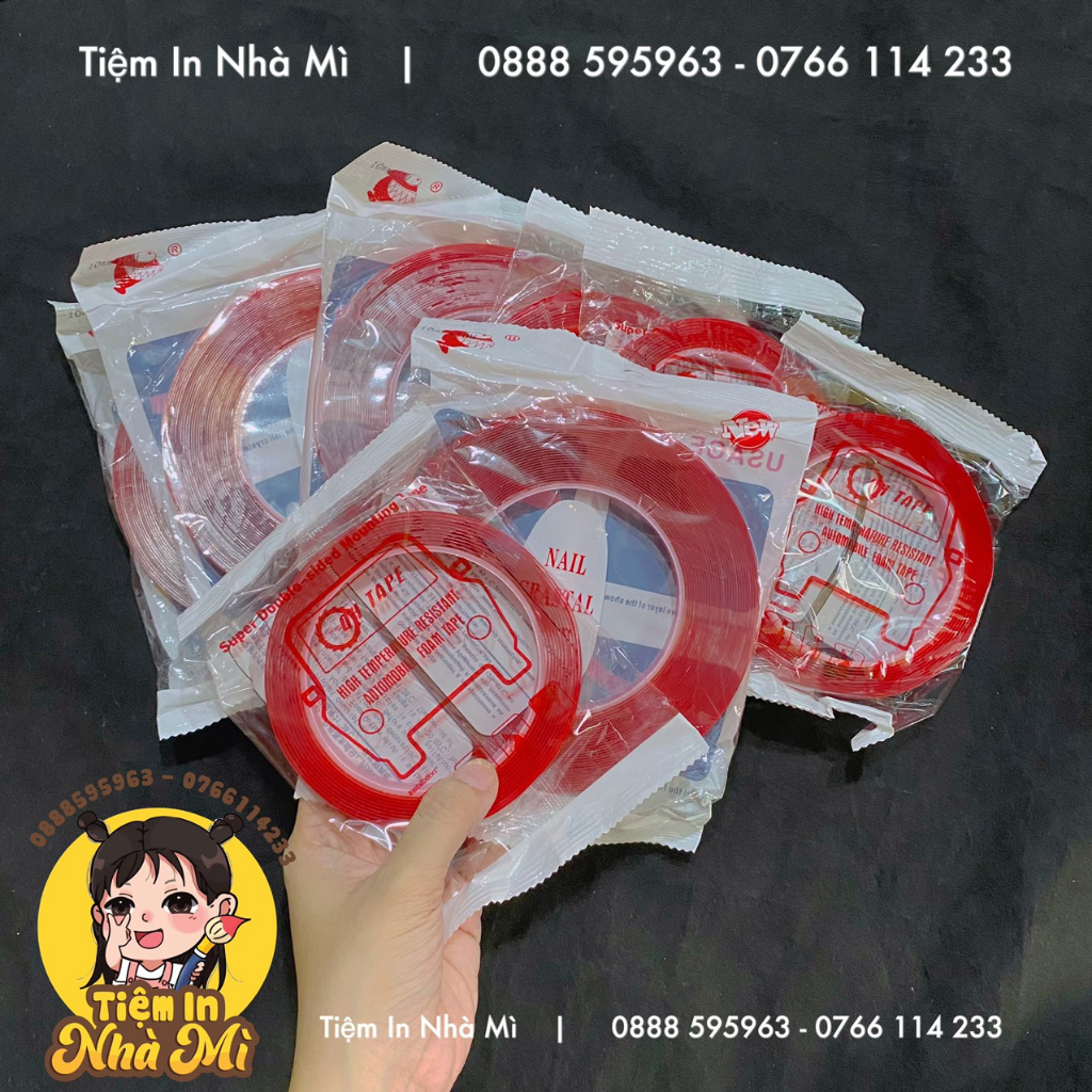Băng keo 2 mặt dạng cuộn - dùng dán nailbox/ tạo fan mi