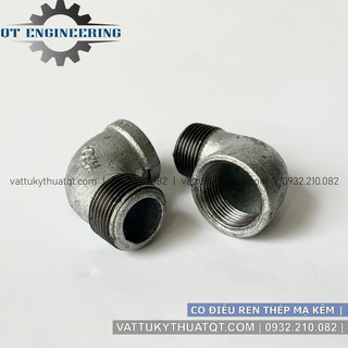 Co điếu ren thép mạ kẽm, co điếu ren mạ kẽm 90 độ