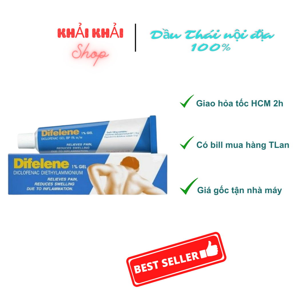DIFELENE 1% GEL GIẢM THOÁT VỊ ĐĨA ĐỆM 100G THÁI LAN