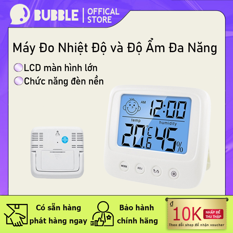 Nhiệt Ẩm Kế Điện Tử Đo Nhiệt Độ Và Độ Ẩm Phòng Ngủ Cho Bé, máy đo độ ẩm, nhiệt độ, xem ngày