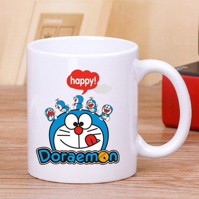 Cốc sứ uống trà cà phê in hình mèo máy Doraemon dễ thương-phim hoạt hình vui nhộn