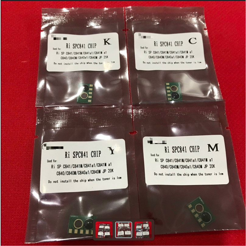 Chíp máy photocopy Ricoh SP C841 | 841 - Y/K/M/Y - Chíp màu xanh, đỏ ,vàng - NHẬP KHẨU MỚI