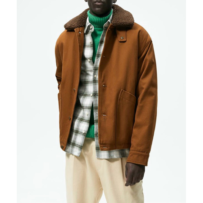 Áo khoác nam lót lông Zara authentic DOUBLE-FACED size S