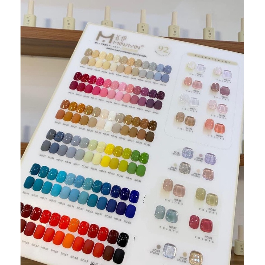 Sơn gel sét 92 màu, chất sơn siêu mướt, tặng base top - bảng màu