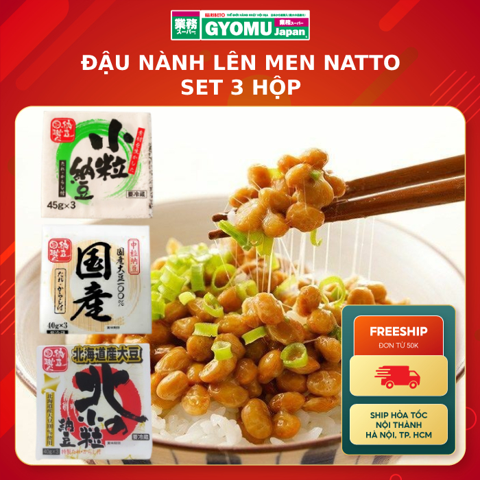 Đậu nành lên men Natto 120g-135g/ 1 set (1 set gồm 3 hộp nhỏ)