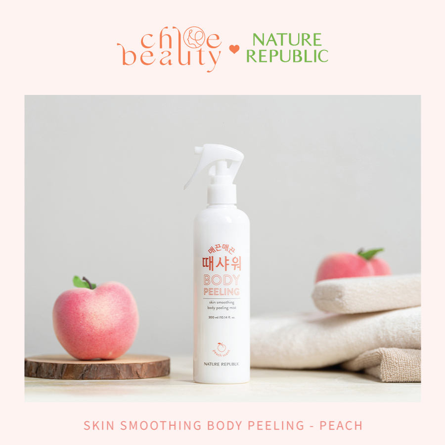 Tẩy da chết toàn thân dạng xịt NATURE REPUBLIC SKIN Smoothing Body Peeling Mist - Peach 250ml