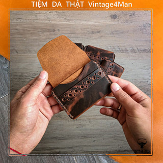 Ví Đựng Thẻ Name Card, ATM, CCCD, Tiền Gập Kiểu Dáng Mini Vintage